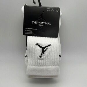 Nike Jordan Everyday Max Unisex Crew Socks (3‎ Pack) Women 4-6 Small NWT